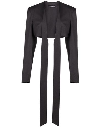 ANDREADAMO Asymmetric Cropped Jacket - Black