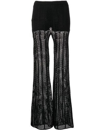 Dion Lee Crochet-knit Flared Pants - Black