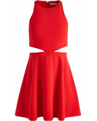 Alice + Olivia Cara Cut-out Flare Mini Dress - Red