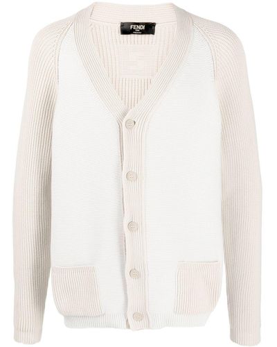 Fendi Ribbed-knit Cardigan - Multicolor