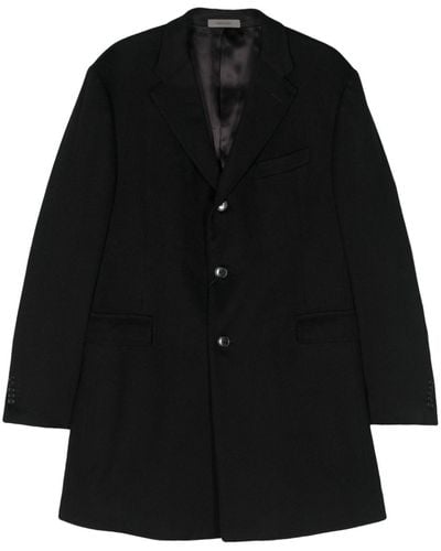 Corneliani Single-breasted Cashmere Coat - Black