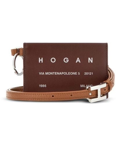 Hogan Kartenetui mit Logo-Print - Braun