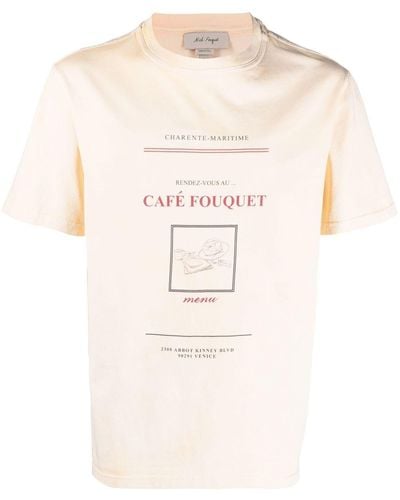 Nick Fouquet T-Shirt mit grafischem Print - Natur