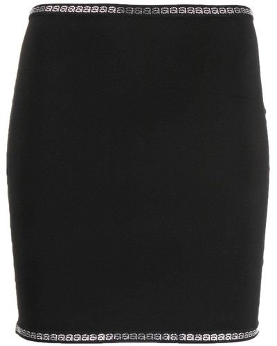Alexander Wang Crystal-embellished Fitted Skirt - Black