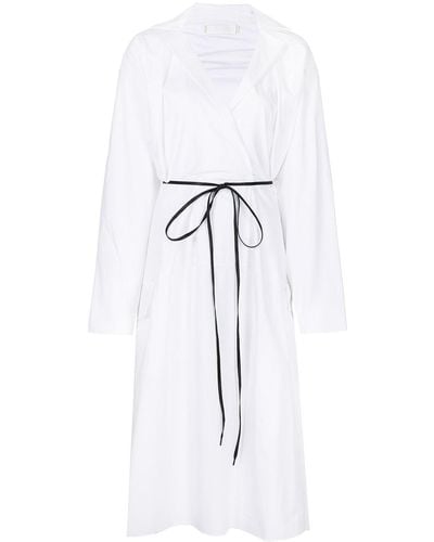 Litkovskaya Ukrainka Tie-waist Midi Dress - White