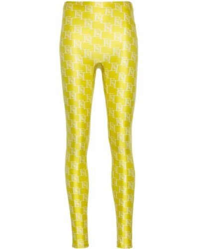 Elisabetta Franchi Logo-print leggings - Yellow