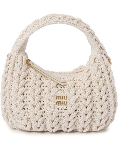 Miu Miu Wander Crochet Tote Bag - White