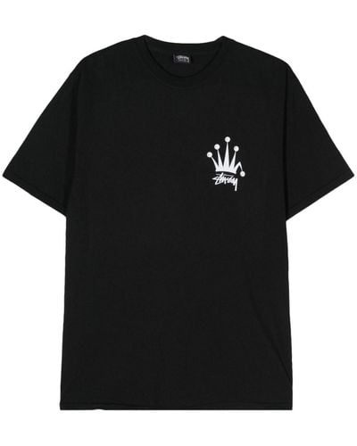 Stussy Regal Crown Cotton T-shirt - Black