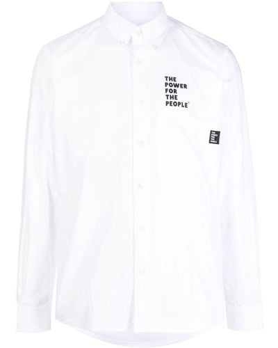 The Power for the People Camisa con logo estampado y manga larga - Blanco