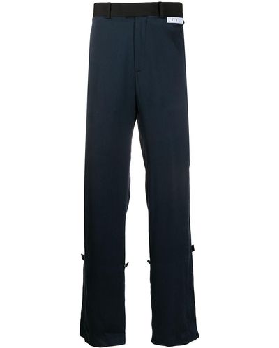 Off-White c/o Virgil Abloh Pantalon droit à coupe extra longue - Bleu