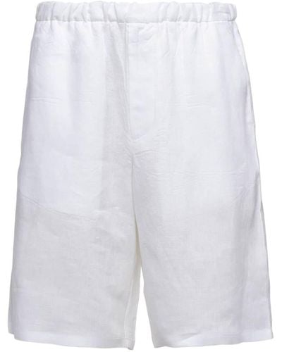 Prada Shorts mit Logo-Patch - Weiß