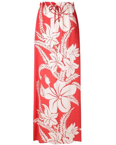 Amir Slama Floral-print Maxi Skirt - Red