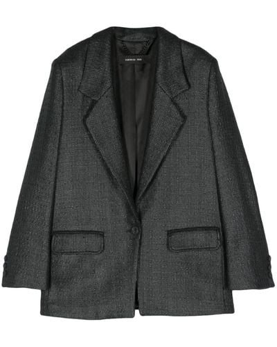FEDERICA TOSI Long-sleeve Bouclé Jacket - Black