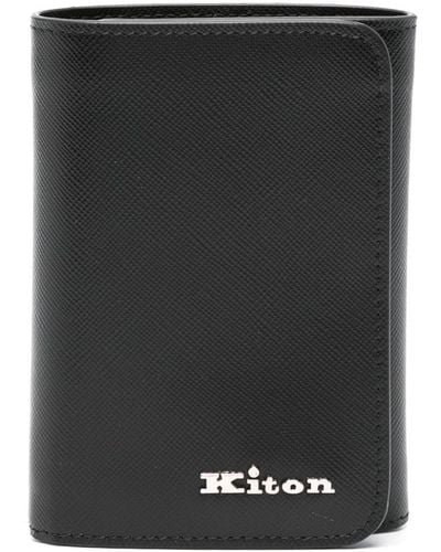 Kiton Portemonnaie mit Logo-Print - Schwarz
