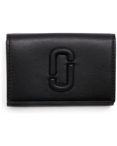 Marc Jacobs The Leather J Marc Tri-fold Wallet - Black