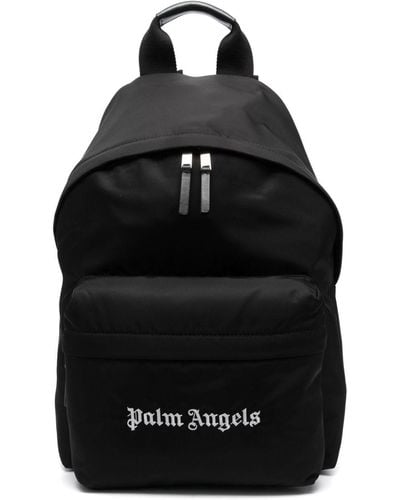 Palm Angels Mochila con logo bordado - Negro