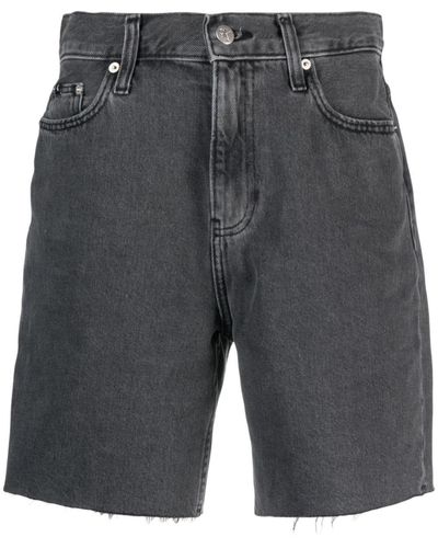 Calvin Klein Frayed High-waist Denim Shorts - Gray