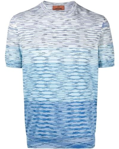 Missoni T-shirt In Cotone Con Stampa Tie-dye - Blu