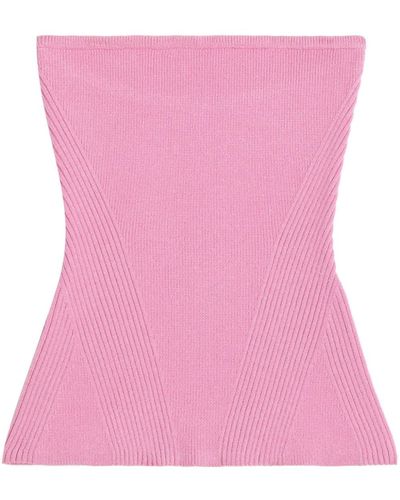 Apparis Ribbed-knit Bandeau Top - Pink