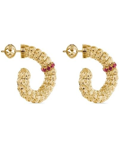 Officina Bernardi 18kt Yellow Gold Enigma Ruby Hoop Earrings - Metallic