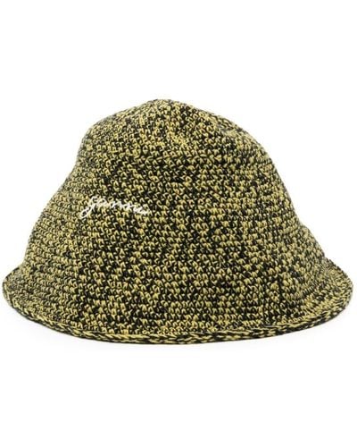 Ganni Sombrero de pescador con logo bordado - Verde