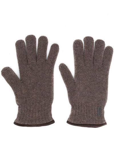 Paul & Shark Logo-patch Wool Gloves - Grey