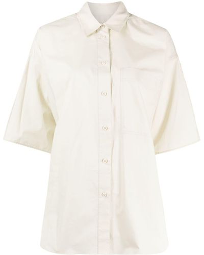 Lee Mathews Camisa con dobladillo asimétrico - Blanco