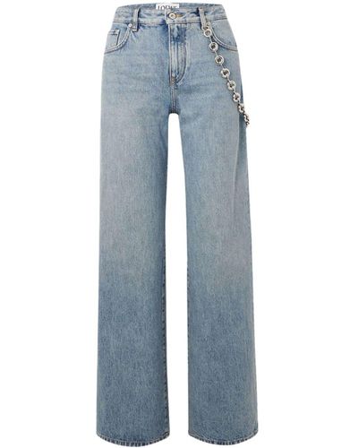 Loewe Chain-embellished Mid-rise Straight-leg Jeans - Blue