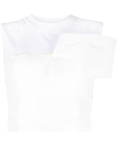 Alexander McQueen Cold-shoulder Cotton Top - White
