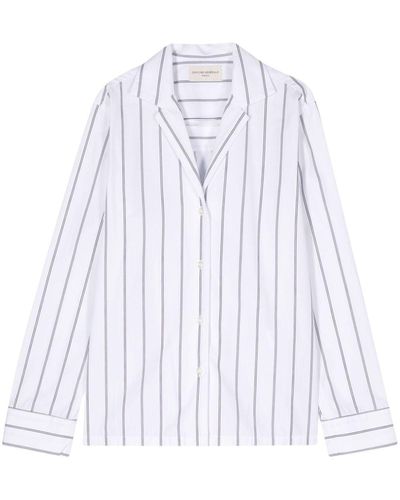Officine Generale Camisa a rayas - Blanco
