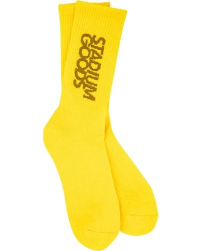 Stadium Goods Ribbed Logo "sunflower" Socks - Yellow