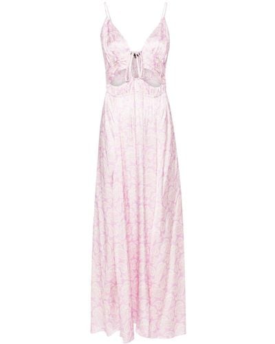 Maje Paisley-print Satin Maxi Dress - Pink
