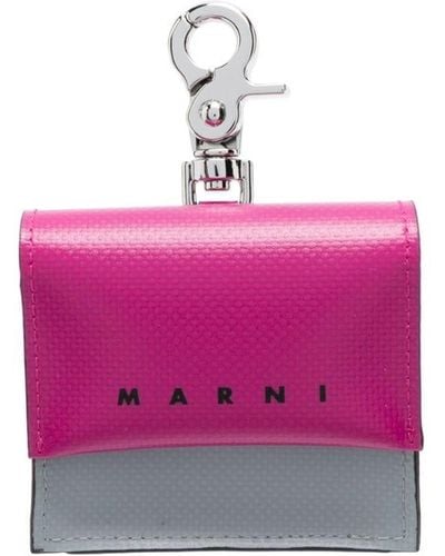 Marni Portemonnaie mit Logo-Print - Pink