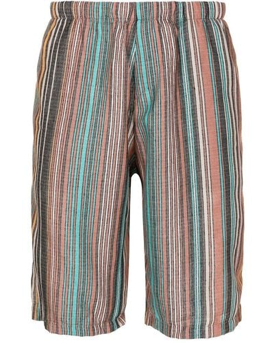 Amir Slama X Mahaslama Striped Jacquard Shorts - Blue