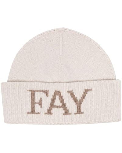 Fay Jacquard-Mütze mit Logo - Natur