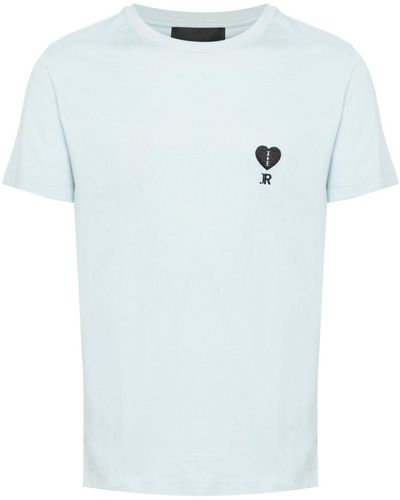 John Richmond Logo-embroidered Cotton T-shirt - Blue