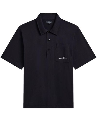 agnès b. Chris Cotton Polo Shirt - Blue