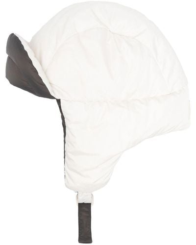Yves Salomon Reversible Quilted Side-flap Hat - White