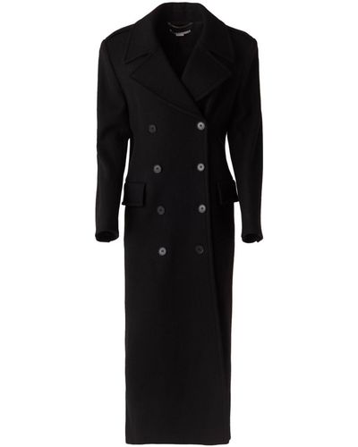 Stella McCartney Manteau en laine à boutonnière croisée - Noir