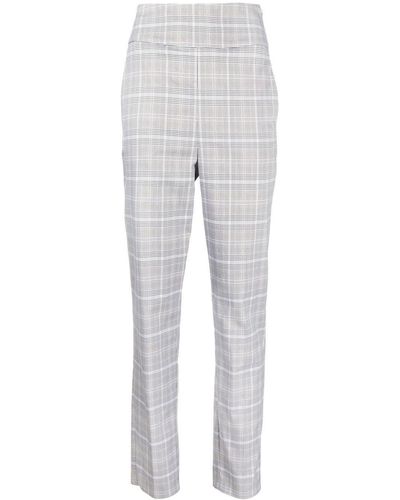 Twin Set Check-pattern Straight Pants - Gray