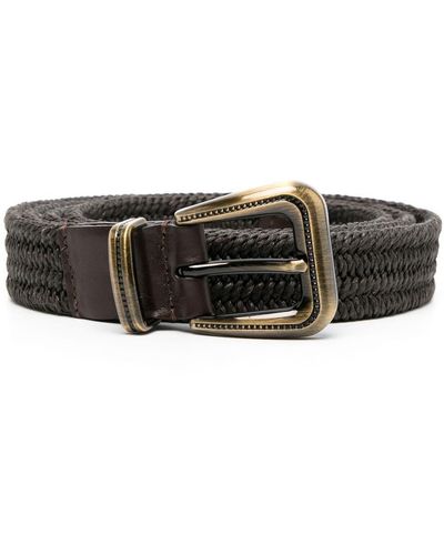 Brunello Cucinelli Ceinture tressée à boucle - Noir