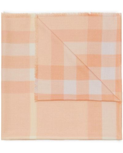 Burberry Vintage Check Frayed Scarf - Natural