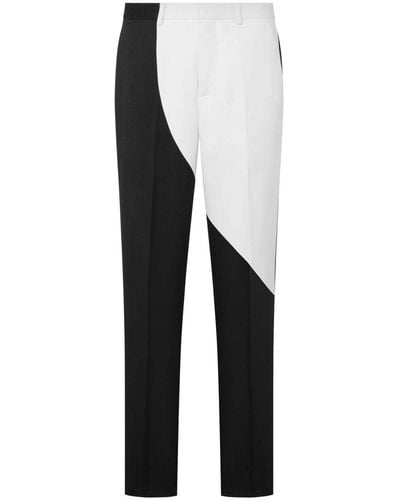 Moschino Two-tone Tapered-leg Trousers - White