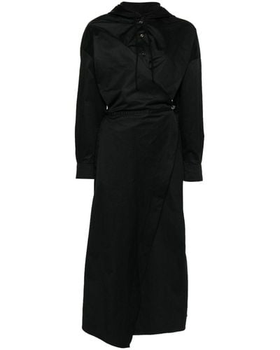 DIESEL Vestido cruzado con capucha - Negro