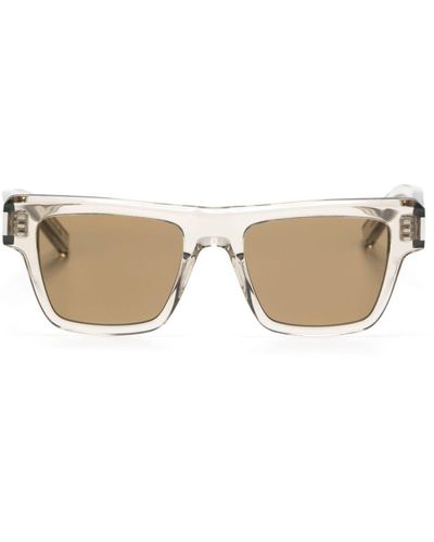 Saint Laurent Sl 469 Square-frame Sunglasses - Natural