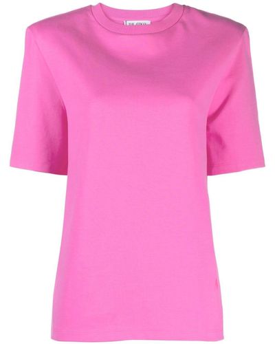 The Attico Padded-shoulder T-shirt - Pink