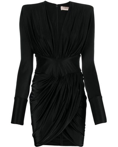 Alexandre Vauthier Jersey-Kleid mit V-Ausschnitt - Schwarz