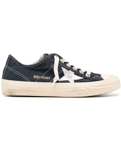 Golden Goose Star-patch Lace-up Trainers - Blue