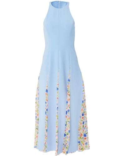 Carolina Herrera Floral-print Halterneck Midi Dress - Blue