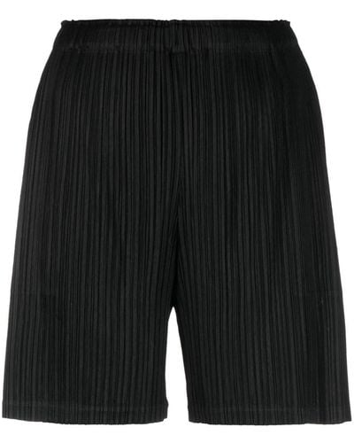 Pleats Please Issey Miyake Thicker Bottoms 1 Pleated Shorts - Black